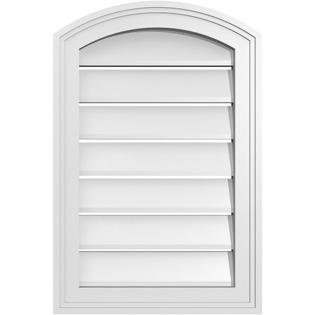 Ekena Millwork Arch Top Surface Mount PVC Gable Vent: Non-Functional, w/2"W x 1-1/2"P Brickmould Frame, 16"W x 22"H GVPAR16X2202SN